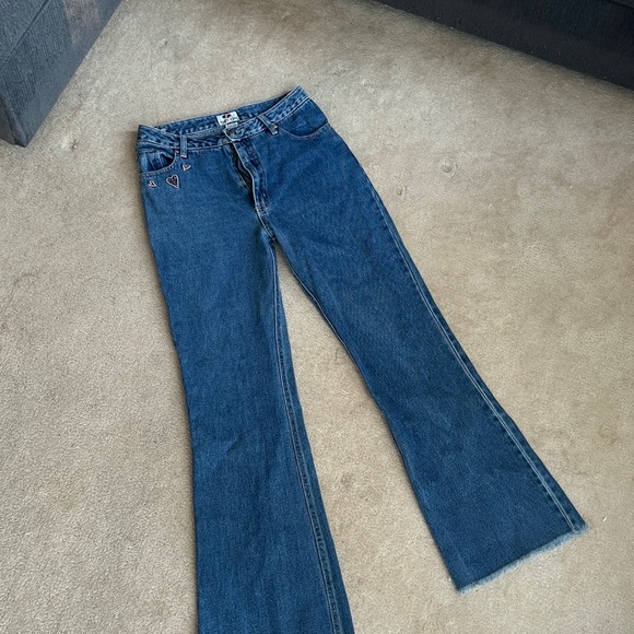 SOLD Vintage glo girl dark wash denim jeans with mini flare - Picture 6 of 7
